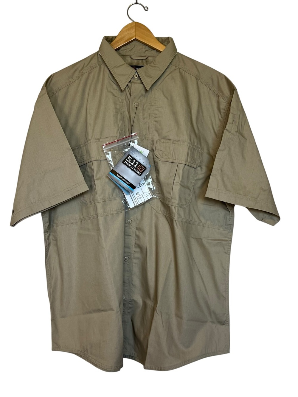 5.11 Tactical NWT Tac Lite Pro Size Mens XL Short Sleeve Button Khaki Shirt
